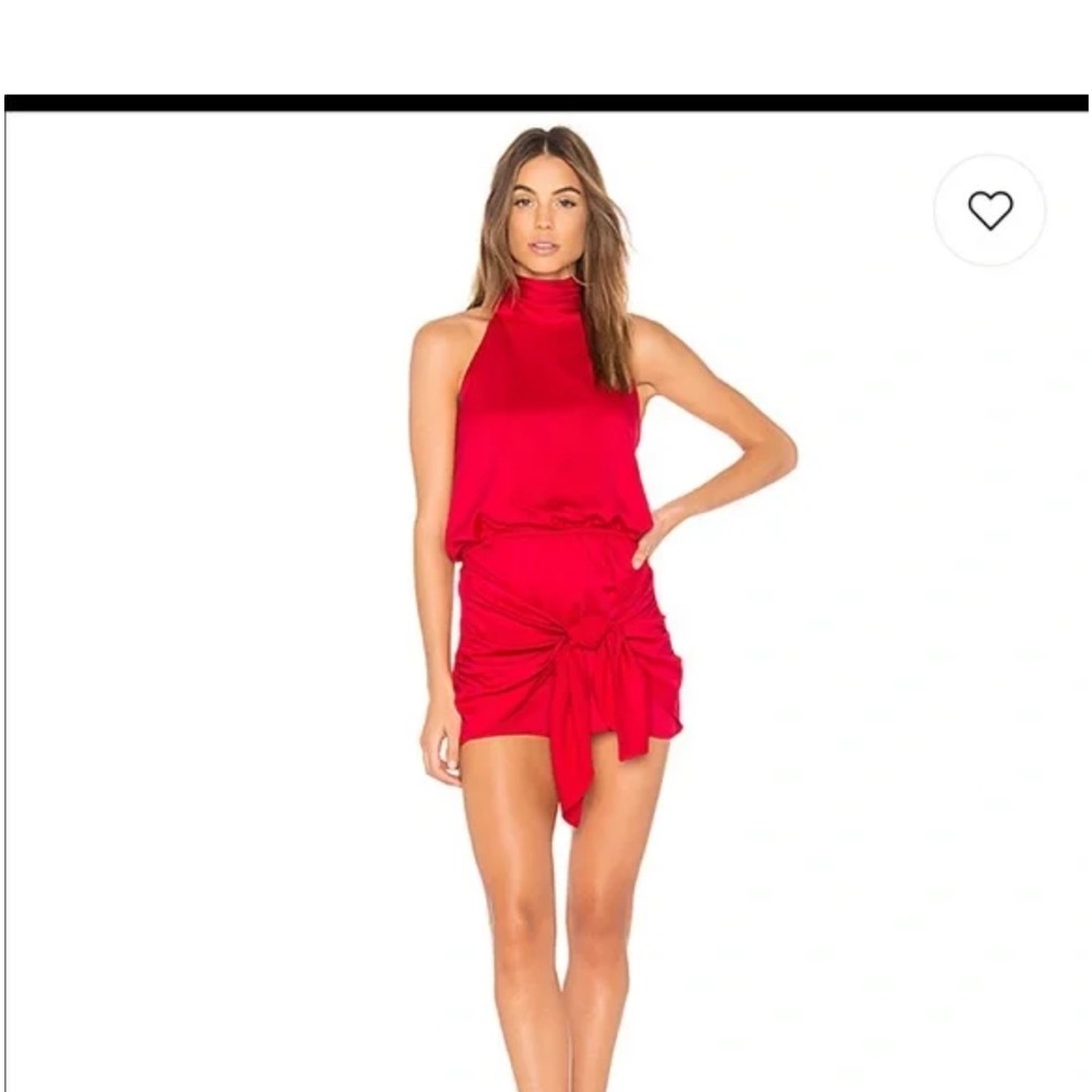 Elegant Red Halter Dress